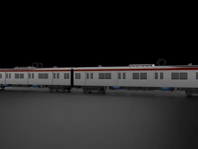 Commuter Train Low-poly 3D model
