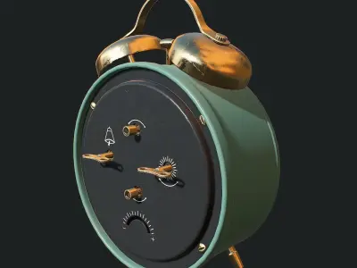Alarm Clock Low-poly 3D model Low-poly 3D model