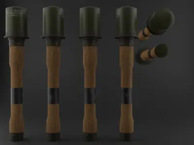 Stick grenade Free low-poly 3D model