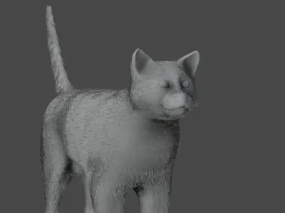 Black Cat Free low-poly 3D model