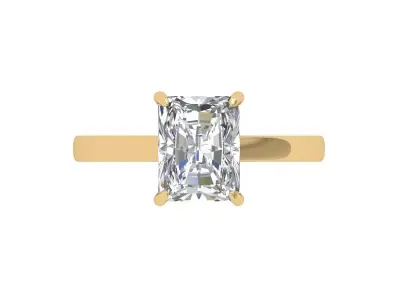 Emerald Solitaire Ring 3D print model 41