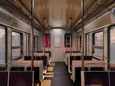 Paris Metro Line 12 - Full Interior and Exterior - MAYA 3D Model 3D model