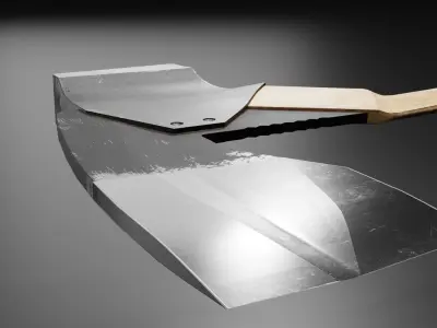 Battle axe Low-poly 3D model 15