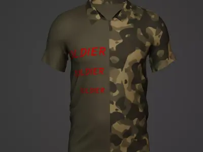 Military Soldier Clothing T-shirt Low-poly 3D model 40