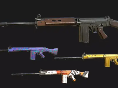 FN FAL - Game Ready HQ Weapon Model Low-poly 3D model