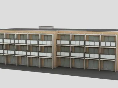 Realistic European City Block Building 26 Low-poly 3D model
