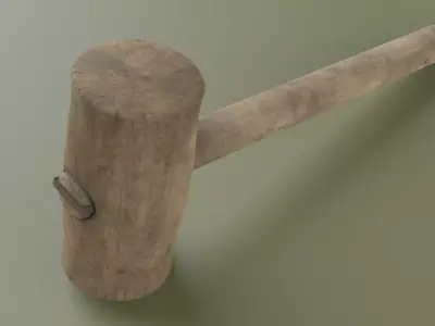 wood hammer Low-poly 3D model purchase