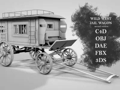 Wild West Jail Wagon V2 3D model
