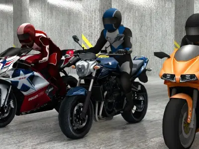 5 low poly bikes Low-poly 3D model