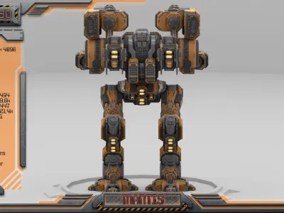 Mantis Lowpoly Animated BattleMech Low-poly 3D model