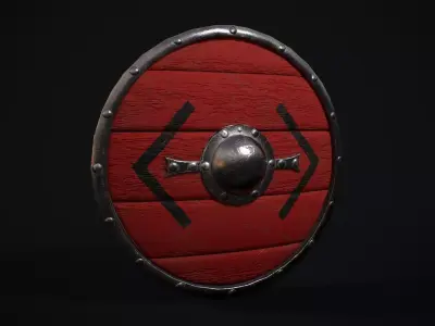 Viking shield Low-poly 3D model 37
