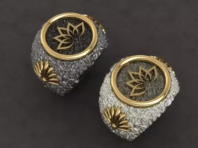 LOTUS RING FOR MAN 3D print model