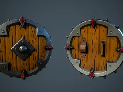 Stylized Fantasy Weapons - Shields Low-poly 3D model