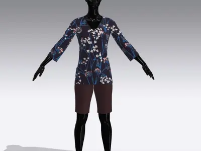 Female Cloth Dress Low-poly 3D model