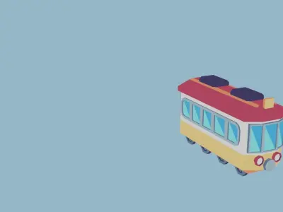 Toony Series - Tiny Tram Low-poly 3D model