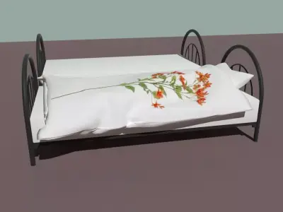 Metal frame bed Free 3D model
