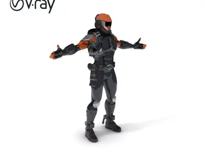 Stealth Cyber Soldier  Advanced Combat Ready Agent Low-poly 3D model
