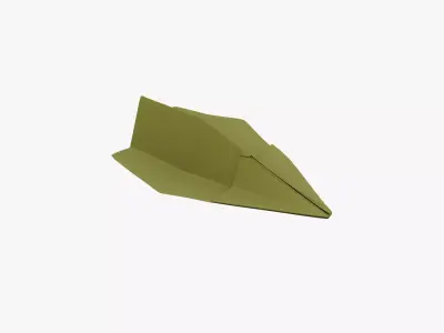 Paper Plane Olive Low-poly 3D model