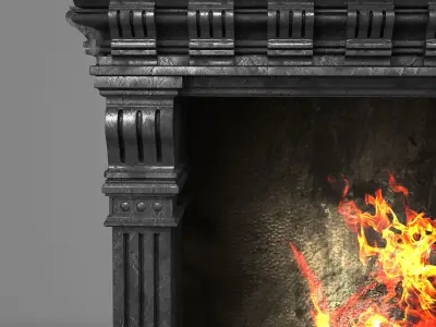 Baroque Style Fireplace 3D model