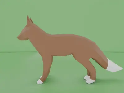 Low Poly Fox Low-poly 3D model