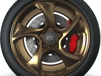 Porsche 911 GT3 HRE wheel 3D model