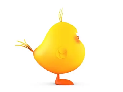 Cartoon Cute Bird Low-poly 3D model