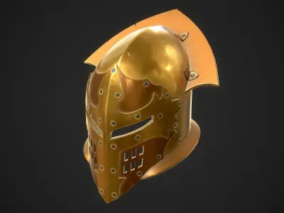 Knight Helmet 07 Low-poly 3D model