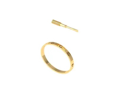 Braclet silver bracelet with screw Free 3D print model