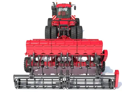 Articulated Tractor with Seed Drill 3D model