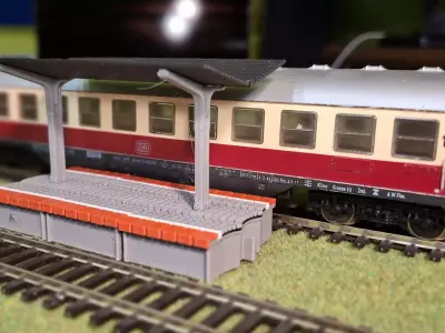 Double Edge Platform Roof1 1-87 FDM color 3D print model