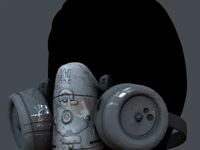 Gas mask helmet 3d model scifi Low-poly Low-poly 3D Low-poly 3D model buy