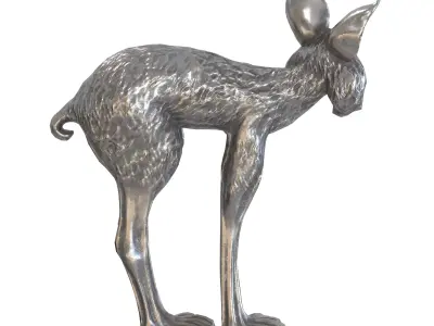 Lynx Metal statues Low-poly 3D model