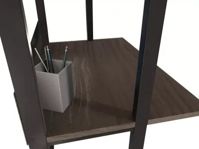 Industrial-Style Desk and Bookshelf Combo 3D model