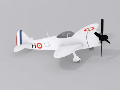 Republic P-47 Thunderbolt Low-poly 3D model
