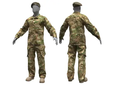 UK MTP PCS Combat Uniform - Marvelous Designer 3D model