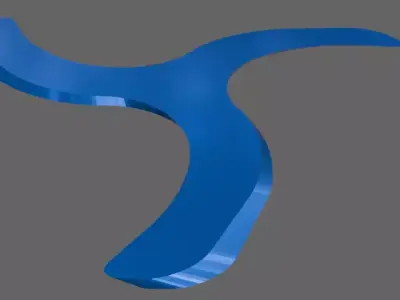 three winged boomerang 1 part 3D print model