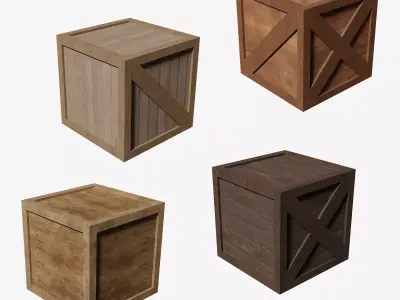 Wood Boxes Series Heavy Crates Cargo Lot1 Group1 3D model
