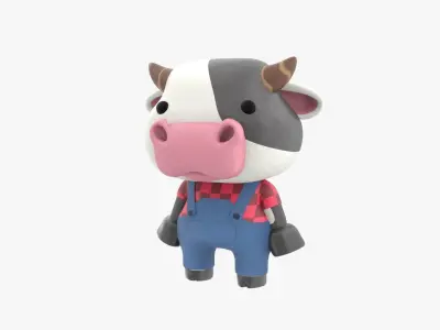 Cute Cow 3D Illustration 3D model 3