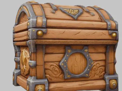 Stylized Treasure Chest Low-poly 3D model