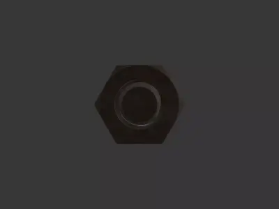 M12 Hex Bolts and Nuts with Rusty Iron Texture 3D model
