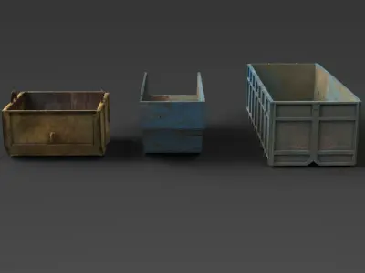 Trash containers Low-poly 3D model