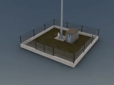 Cell Phone Tower Low-poly 3D model