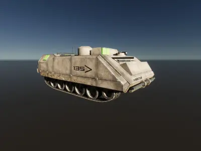 KB03 Heavy Armored SciFi Tank APC Low-poly 3D model