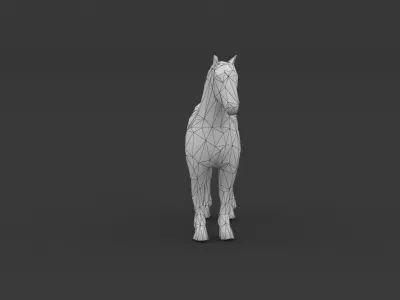 Low Poly Horse Model polygonal Low-poly 3D model