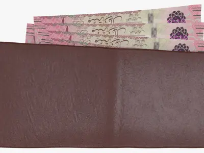 Saudi 100 Riyals Wallet Money Purse 3D model