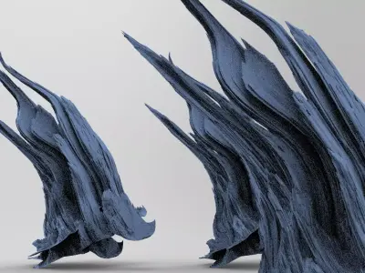 Clawed Spiked mountain piece model  2  3D model