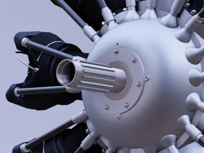 B M W 132A RADIAL AIRCRAFT ENGINE 3D model
