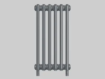 Classic Cast Iron Radiator 2C6 Low-poly 3D model