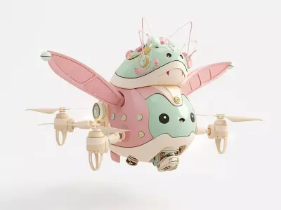 Magical Flying Backpack Drone 3D Model Low-poly 3D model
