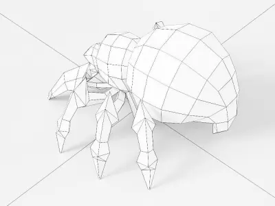 Spider 3d model polygonal with eyes Low-poly 3D model purchase